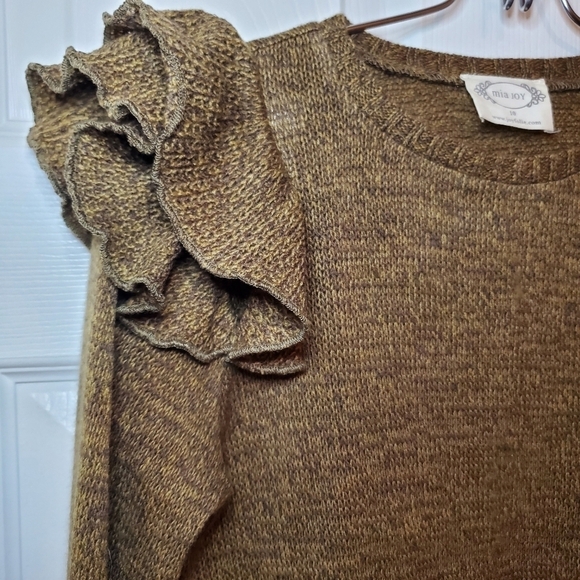 Joyfolie Tiegan Sweater Ruffle Sleeve Sz 10 Mia Joy - Picture 2 of 7